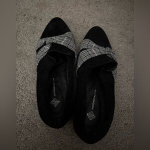 Antonio Melani Black and White Plaid Flats